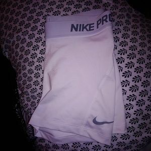 White Nike Pro Shorts